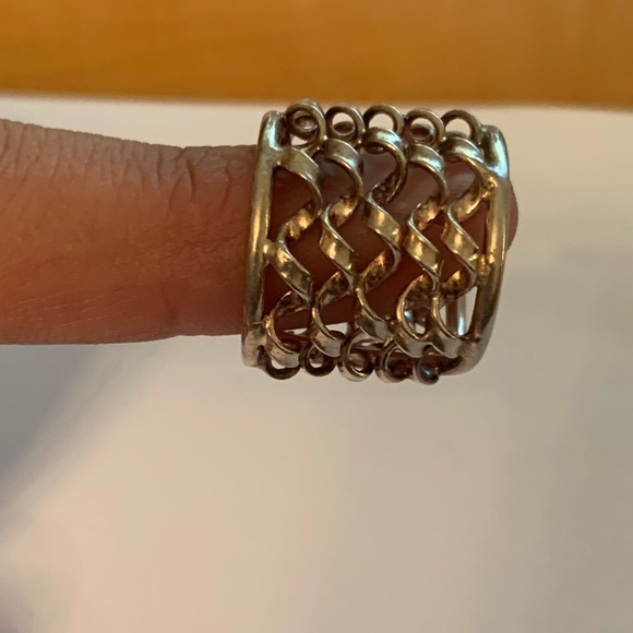 Handmade Sterling Silver Adjustable Ring Sz 6.5 - Picture 4 of 4